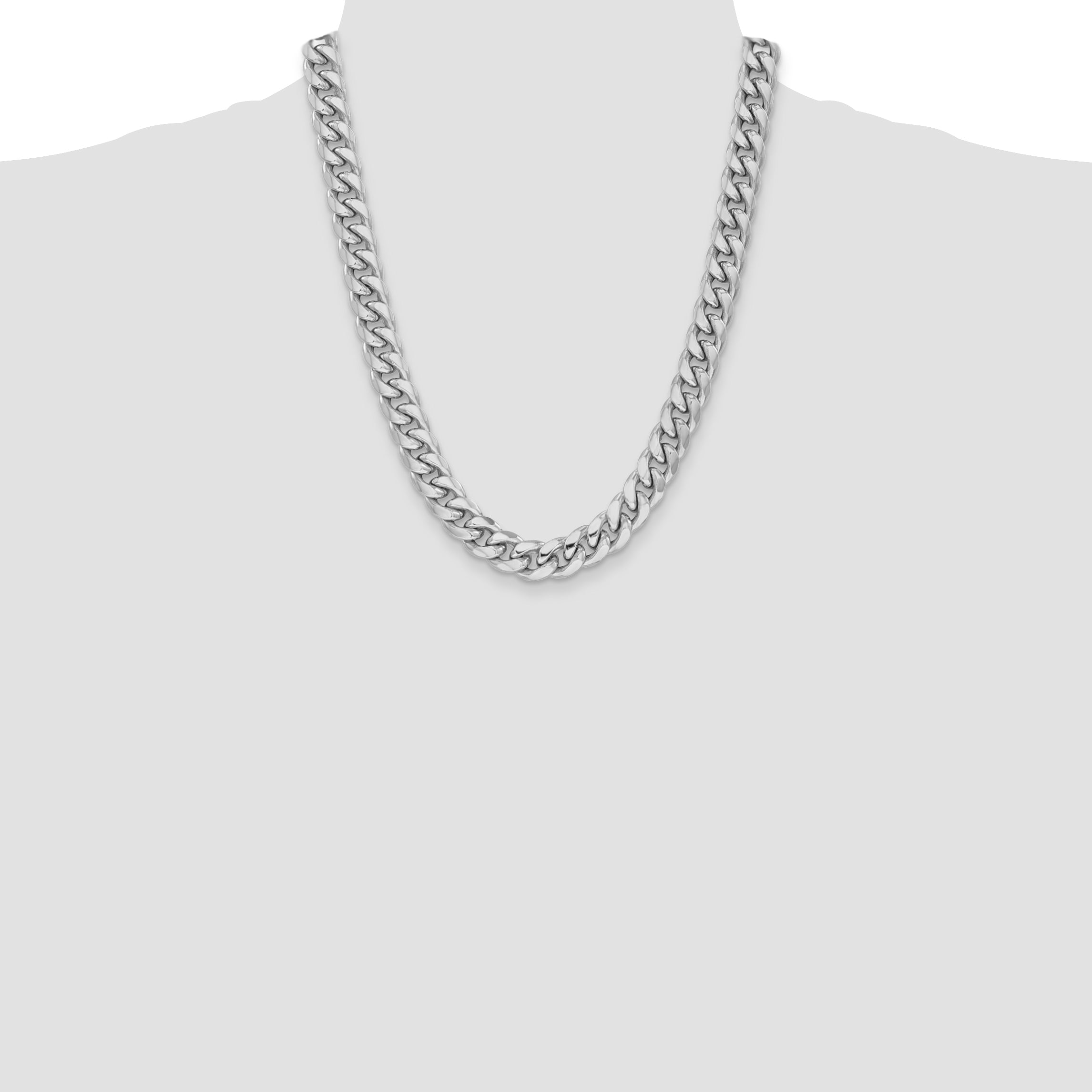 14k WG 11mm Semi-Solid Miami Cuban Chain