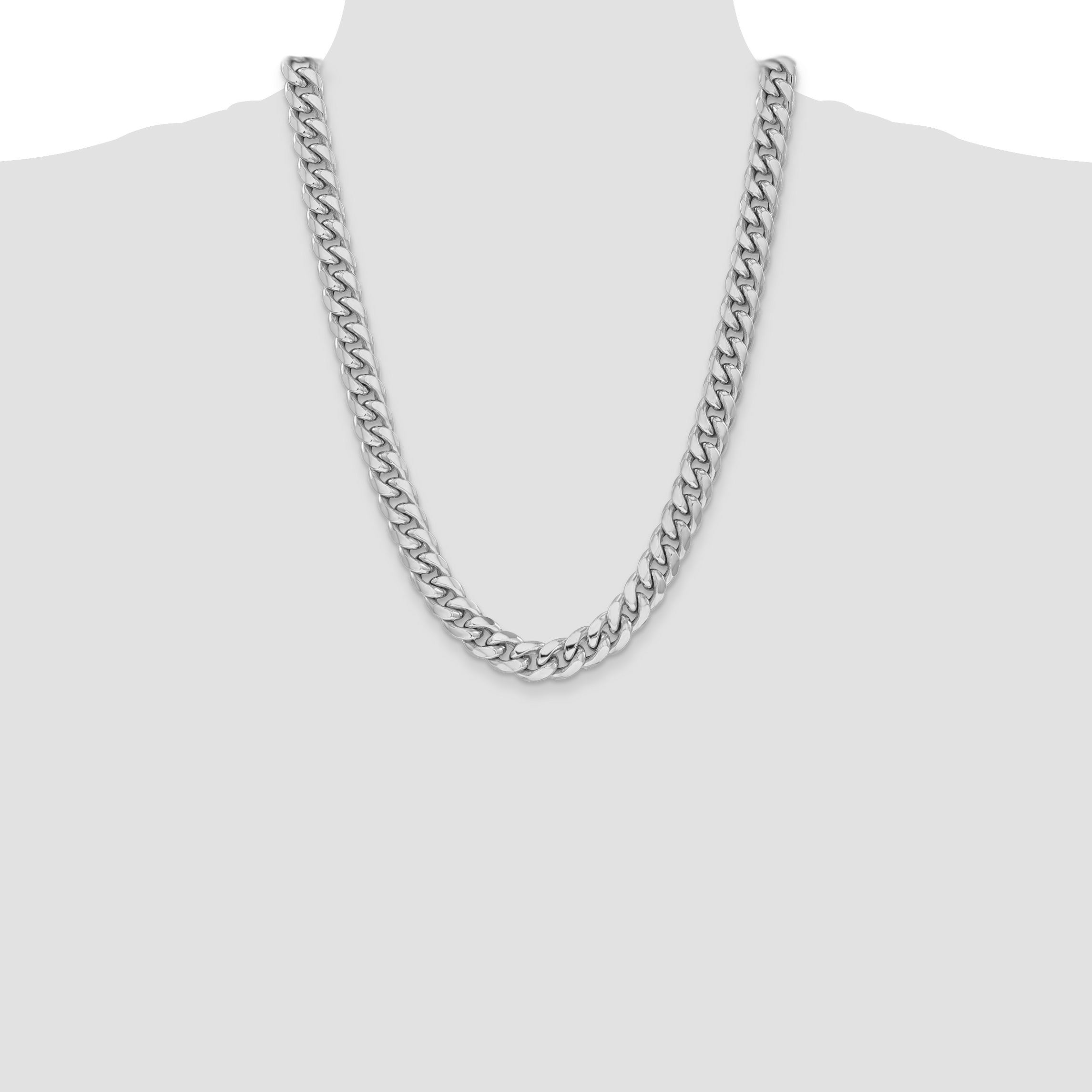 14k WG 11mm Semi-Solid Miami Cuban Chain
