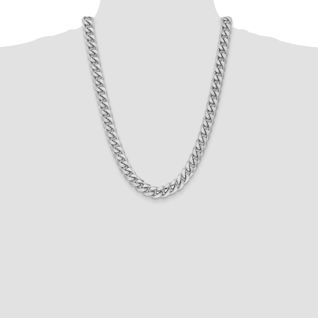 14k WG 11mm Semi-Solid Miami Cuban Chain