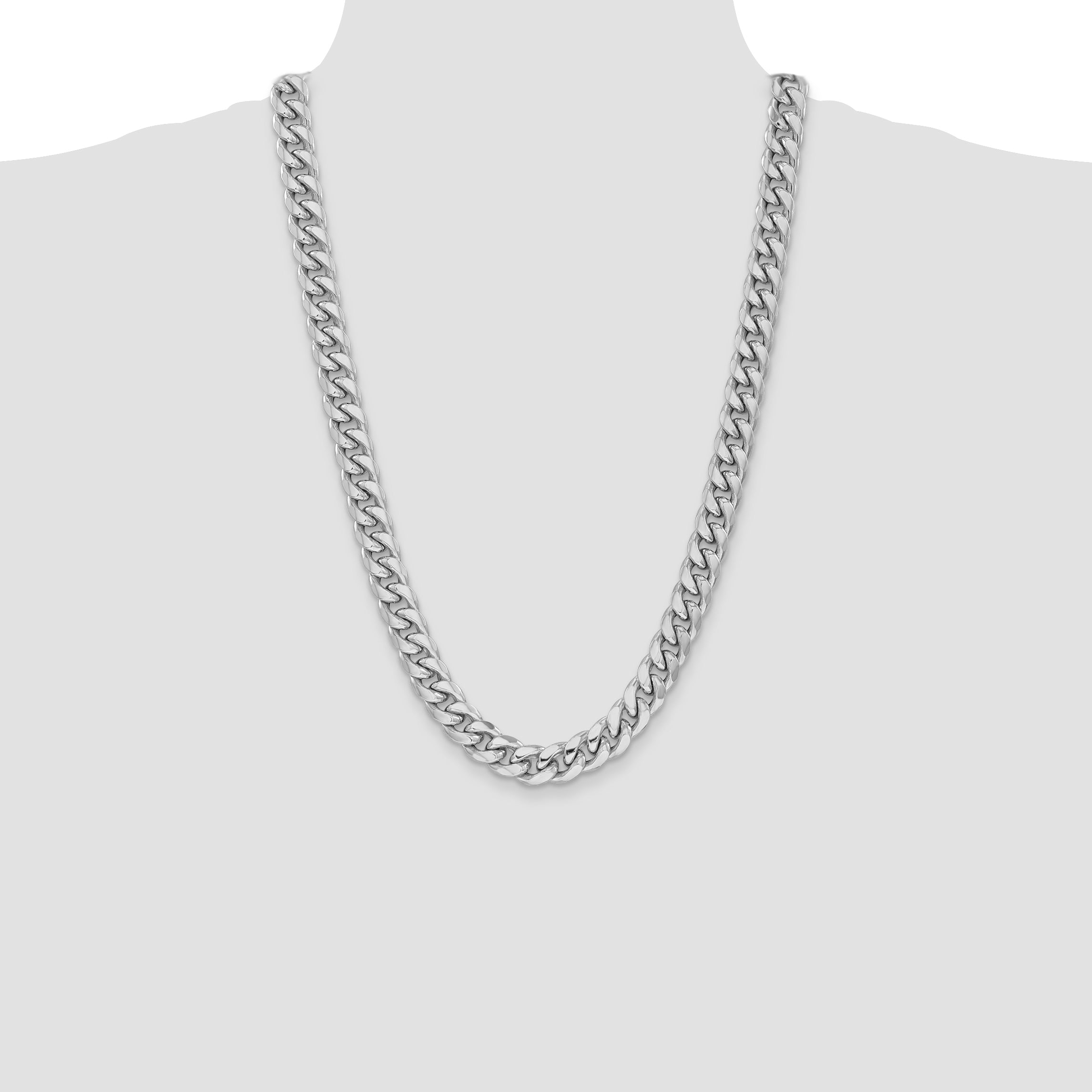 14k WG 11mm Semi-Solid Miami Cuban Chain