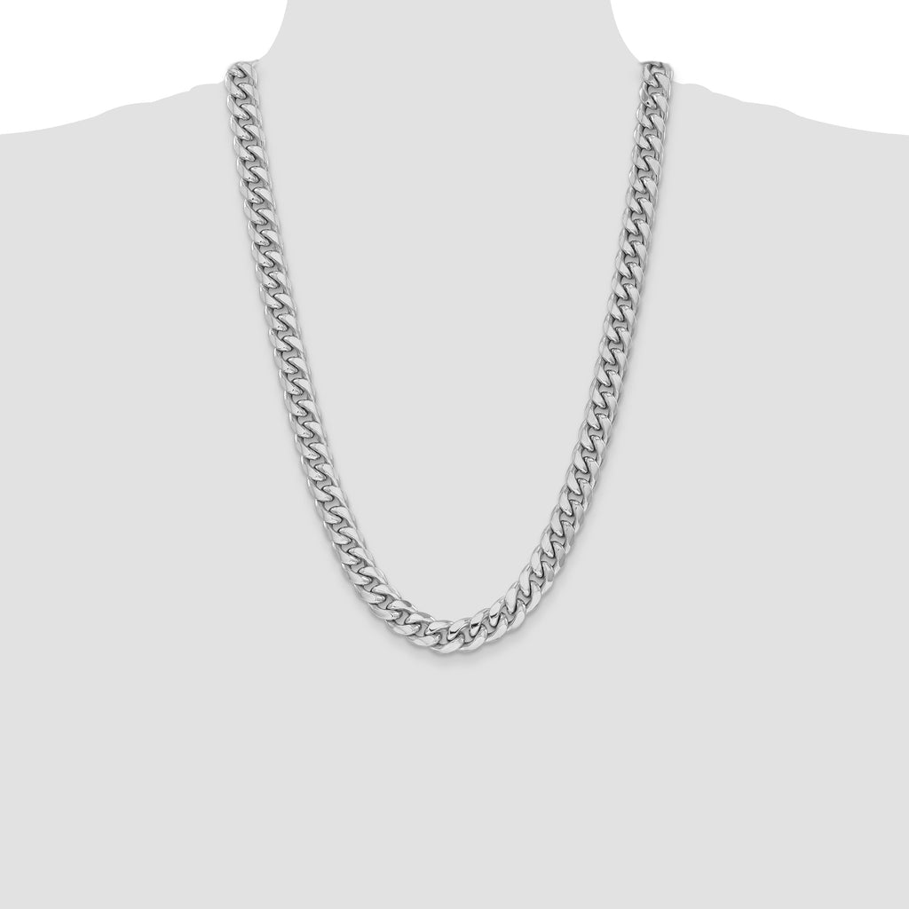 14k WG 11mm Semi-Solid Miami Cuban Chain