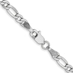 14K White Gold 26 inch 3.5mm Semi-Solid Figaro with Lobster Clasp Chain