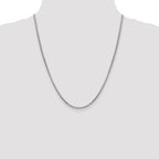 14K White Gold 22 inch 2.45mm Semi-Solid Round Box with Lobster Clasp Chain