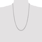 14K White Gold 26 inch 2.45mm Semi-Solid Round Box with Lobster Clasp Chain