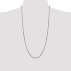 14K White Gold 28 inch 2.45mm Semi-Solid Round Box with Lobster Clasp Chain