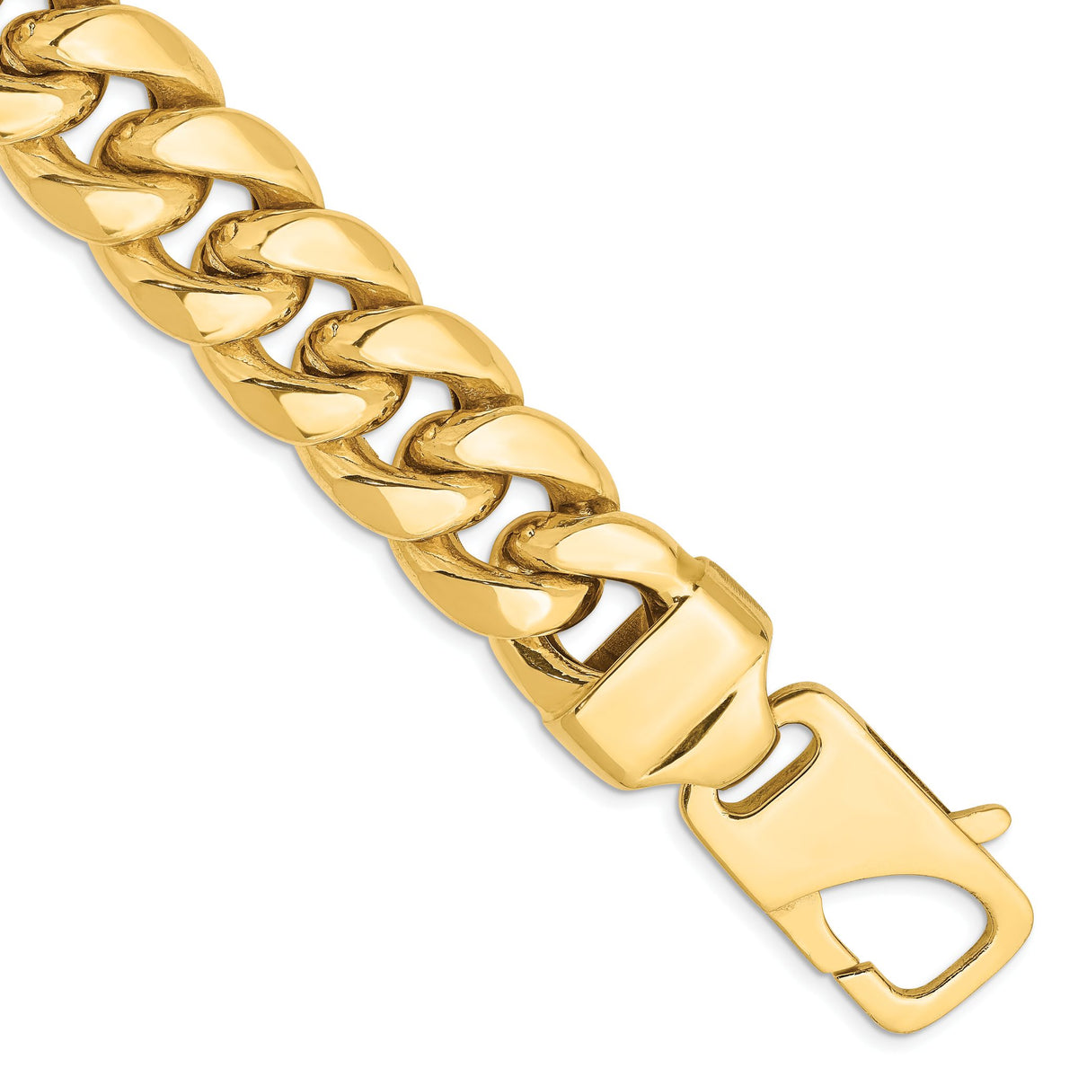 14K 8 inch 15mm Semi-Solid Miami Cuban with Lobster Clasp Bracelet - Sophia Jewelers