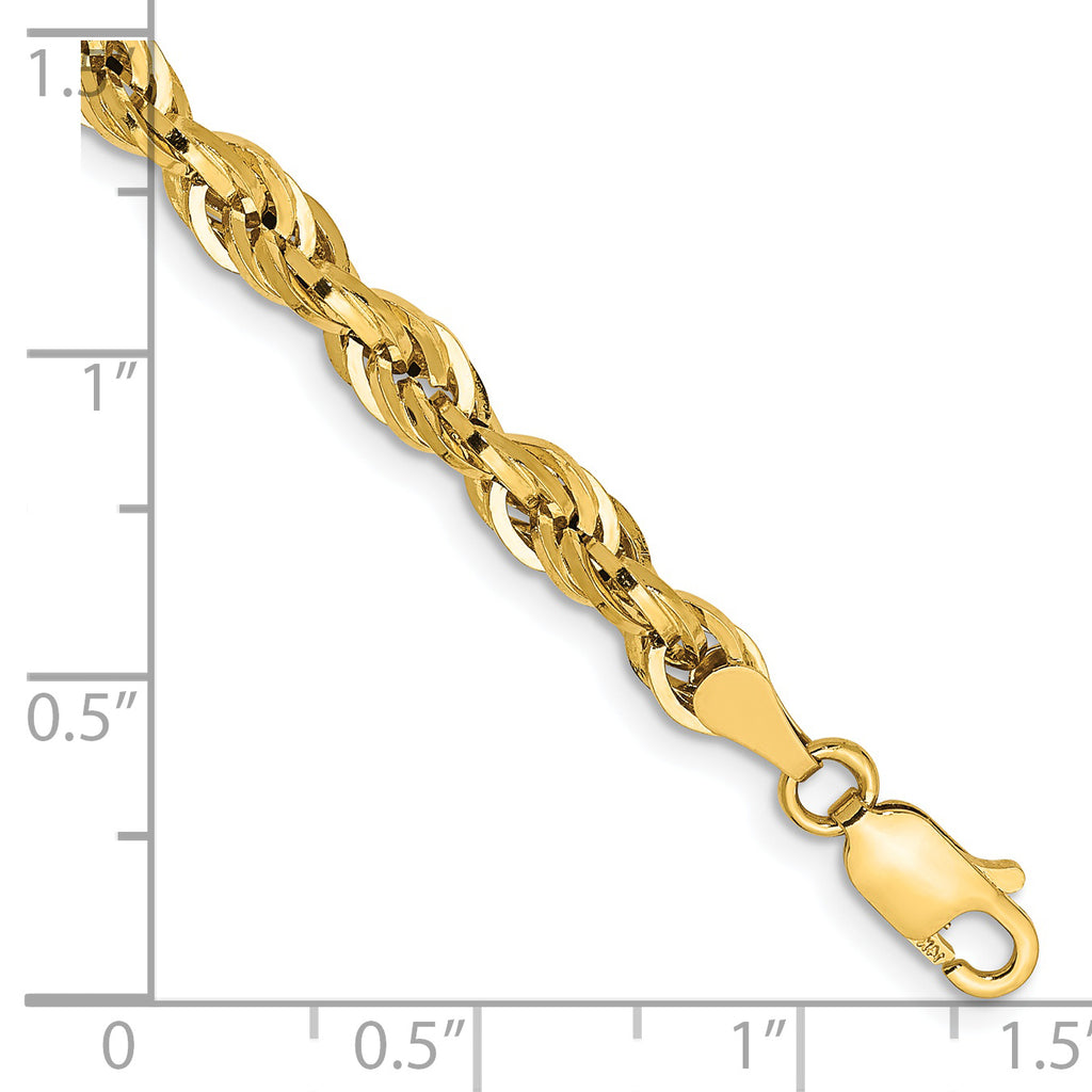 14K Yellow Gold Rope Chain Necklace 4.25mm