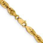 14K 28 inch 4.75mm Semi Solid Rope with Lobster Clasp Chain