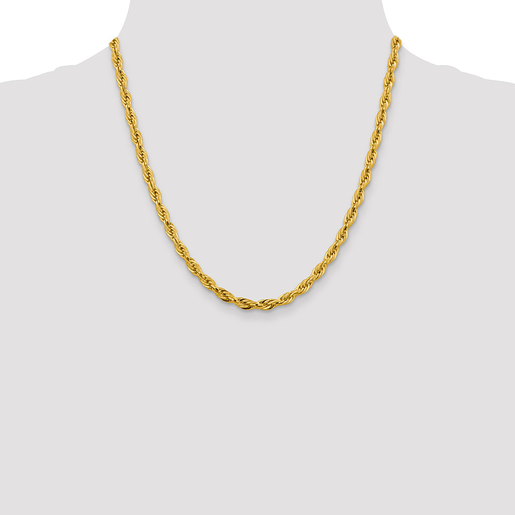 14K 20 inch 4.75mm Semi Solid Rope with Lobster Clasp Chain
