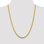 14K 24 inch 4.75mm Semi Solid Rope with Lobster Clasp Chain