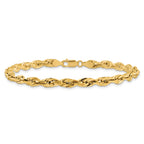 14K 7 inch 4.75mm Semi Solid Rope with Lobster Clasp Chain