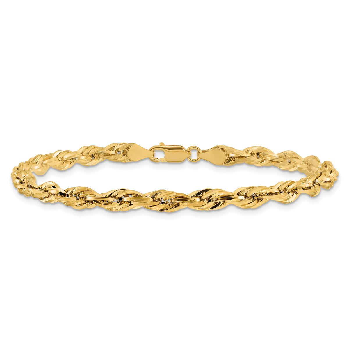 14K 7 inch 4.75mm Semi Solid Rope with Lobster Clasp Chain