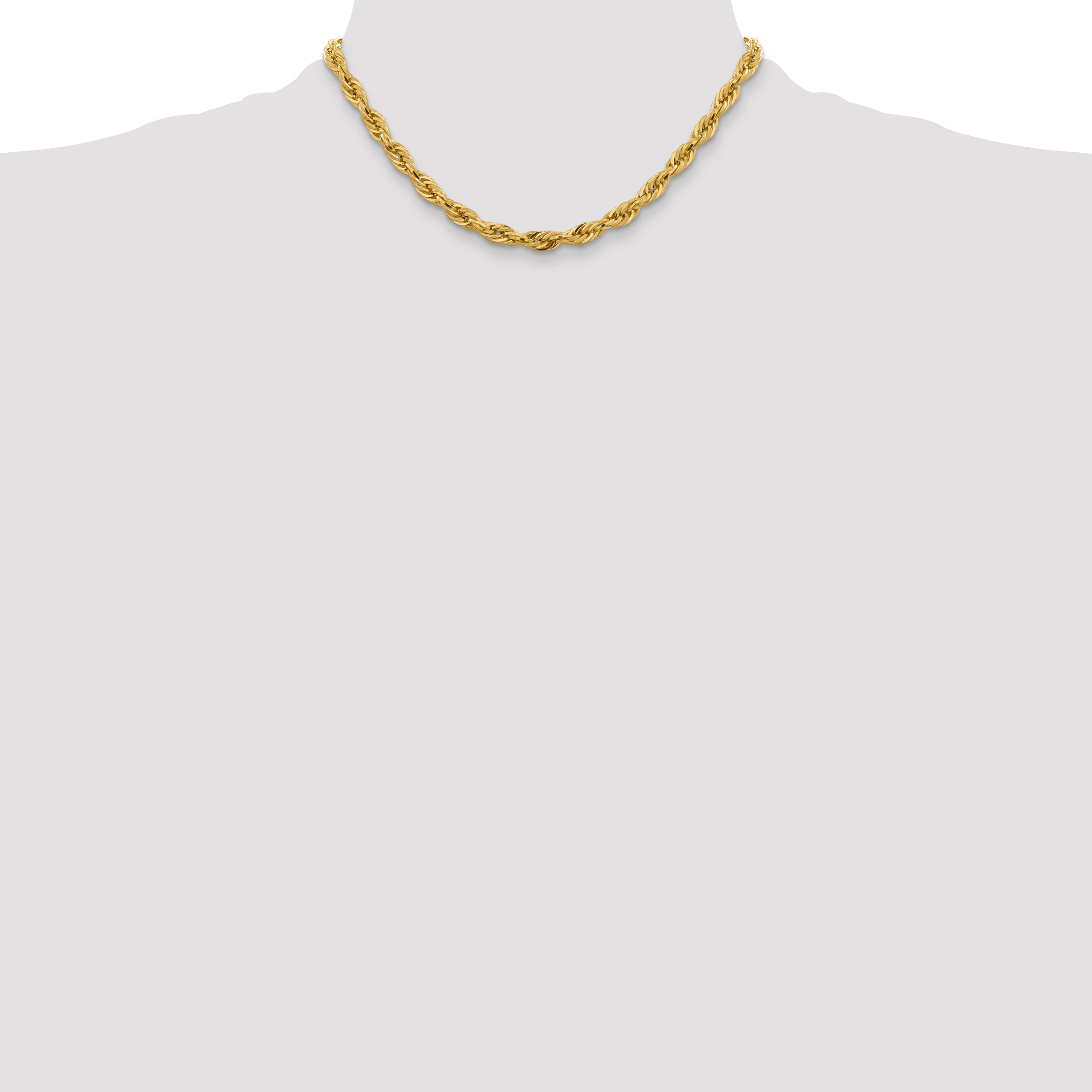 14K 16 inch 5.4mm Semi Solid Rope with Lobster Clasp Chain