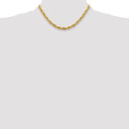 14K 16 inch 5.4mm Semi Solid Rope with Lobster Clasp Chain