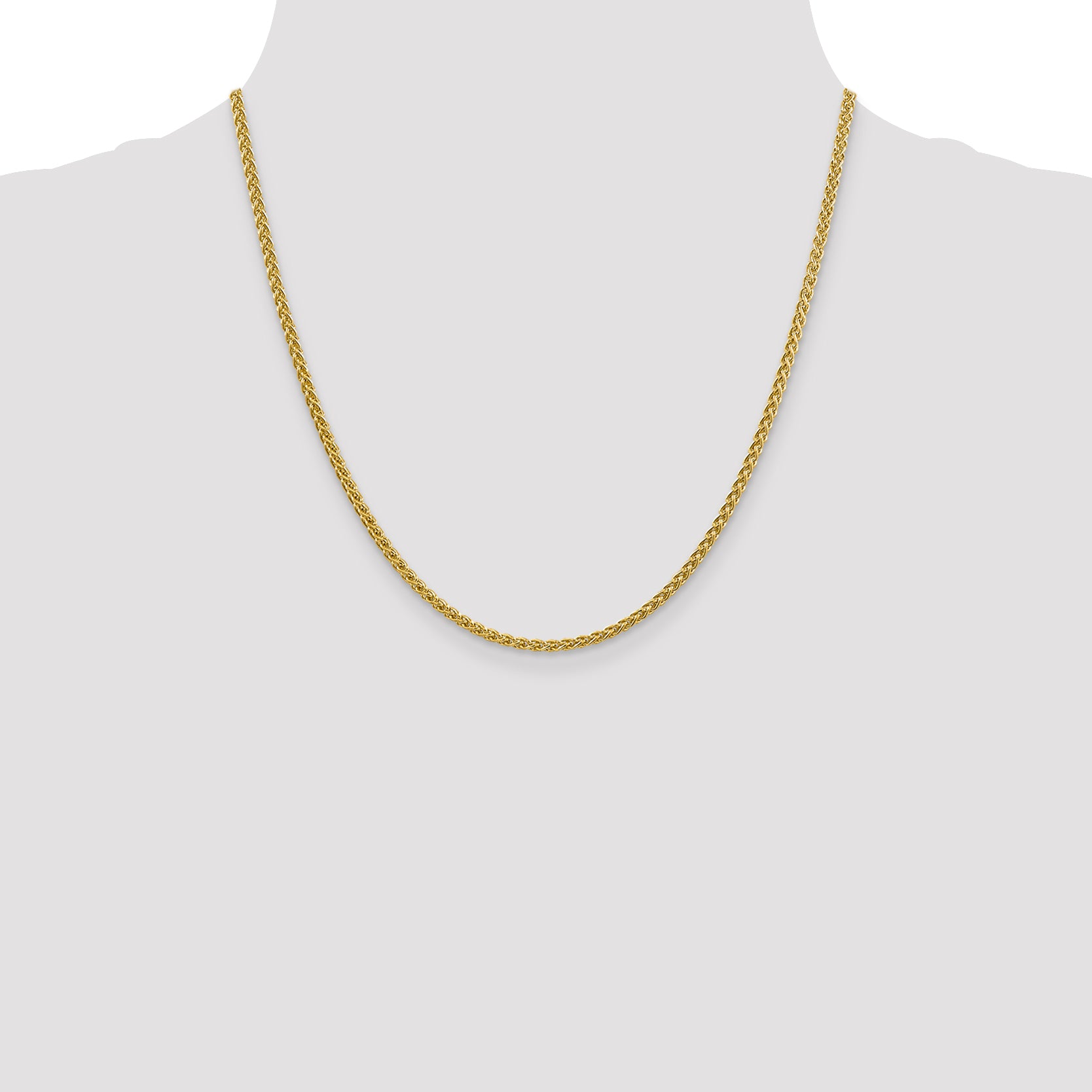 14K 20 inch 2.75mm Semi-Solid Wheat with Lobster Clasp Chain