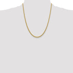 14K 22 inch 2.75mm Semi-Solid Wheat with Lobster Clasp Chain