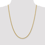 14K 24 inch 2.75mm Semi-Solid Wheat with Lobster Clasp Chain