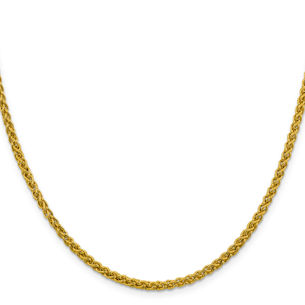 14K Yellow Gold Wheat Chain Necklace 3.45mm
