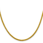 3.45mm 14K Yellow Gold Wheat Chain - Sophia Jewelers