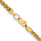 14K Yellow Gold Wheat Chain Necklace 3.45mm