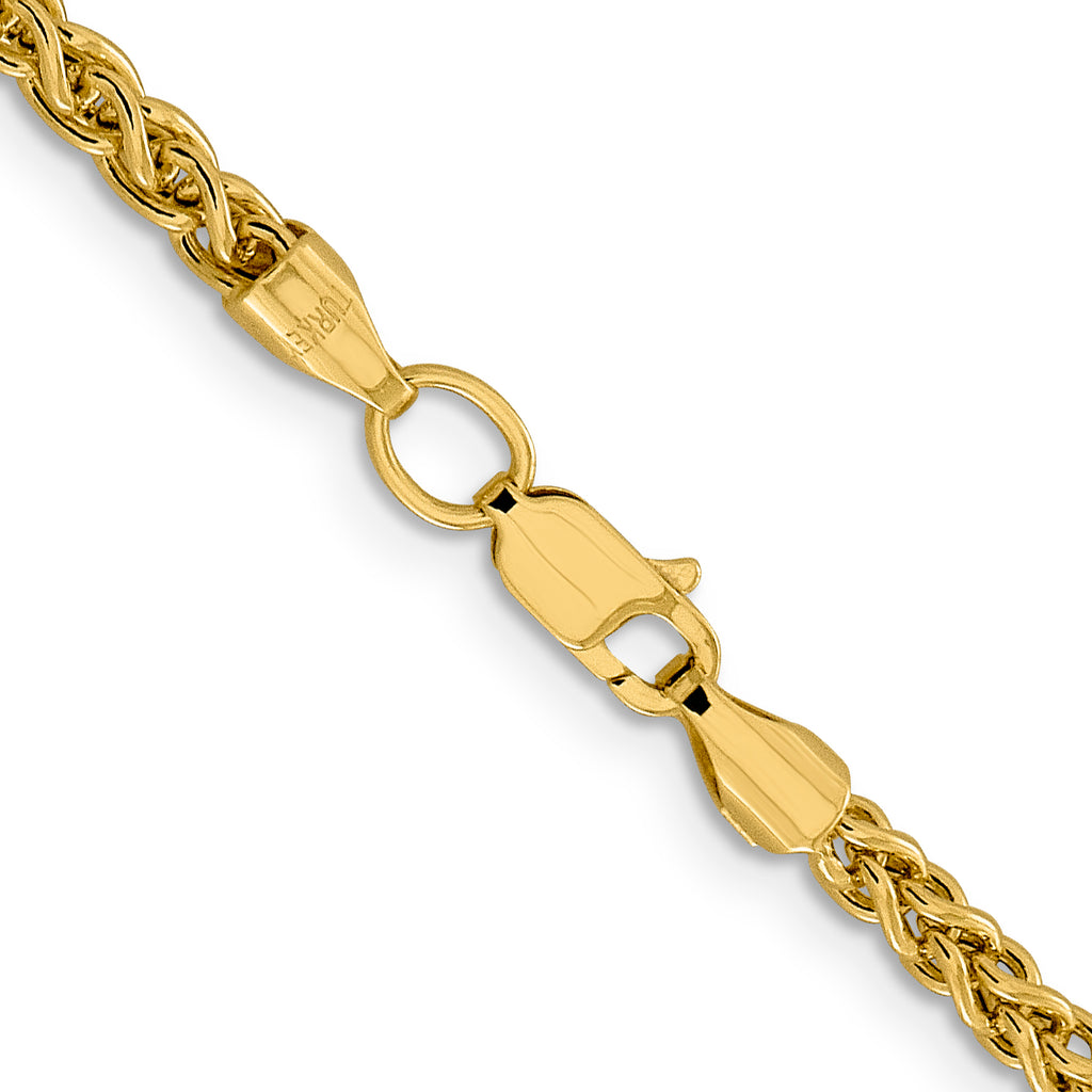 3.45mm 14K Yellow Gold Wheat Chain - Sophia Jewelers