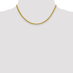 14K Yellow Gold Wheat Chain Necklace 3.45mm