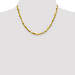 14K 18 inch 4.15mm Semi-Solid Wheat with Lobster Clasp Chain