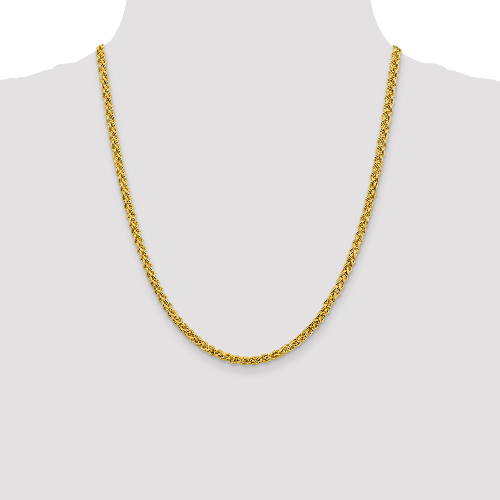 4.15mm 14K Yellow Gold Wheat Chain - Sophia Jewelers