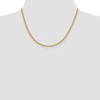 14K 18 inch 2.35mm Semi-Solid 3-Wire Wheat with Lobster Clasp Chain