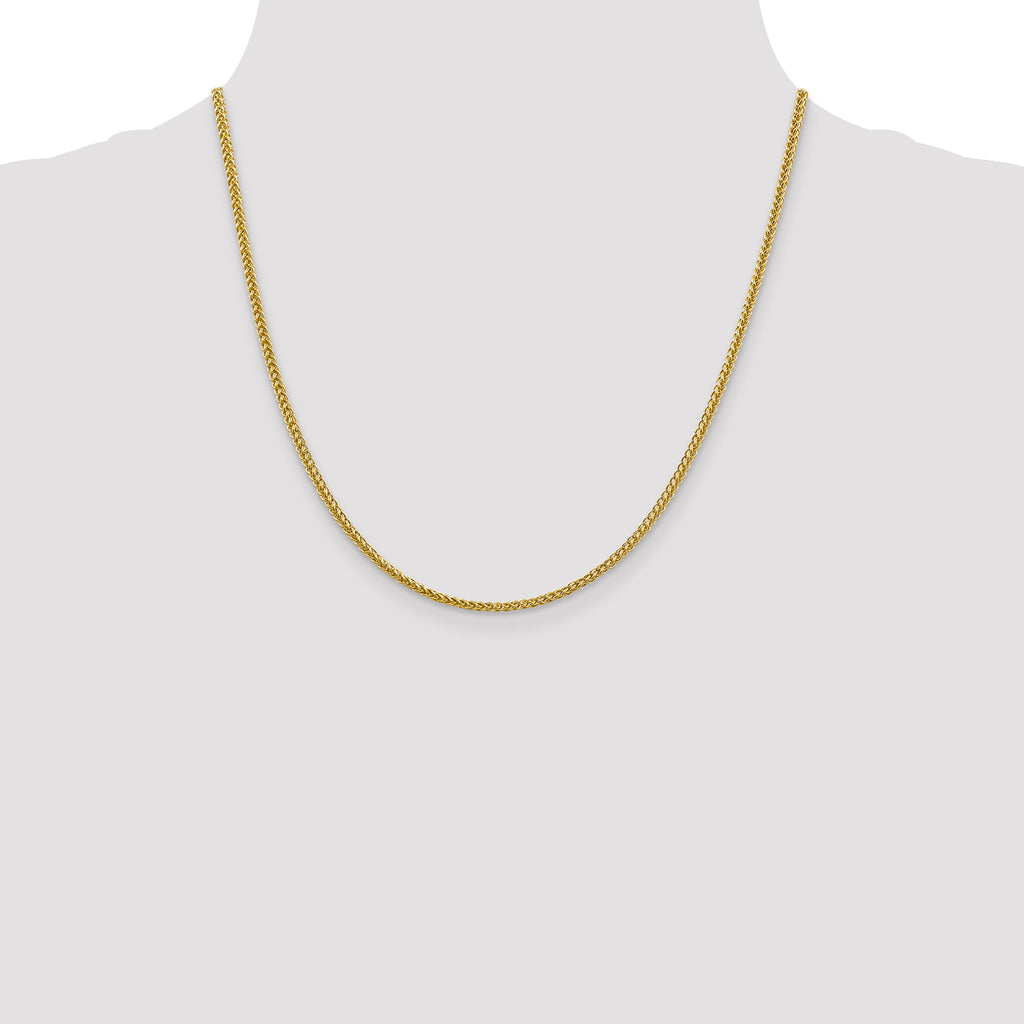 14K 20 inch 2.35mm Semi-Solid 3-Wire Wheat with Lobster Clasp Chain