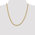 14K 20 inch 3.5mm Semi-Solid 3-Wire Wheat with Lobster Clasp Chain
