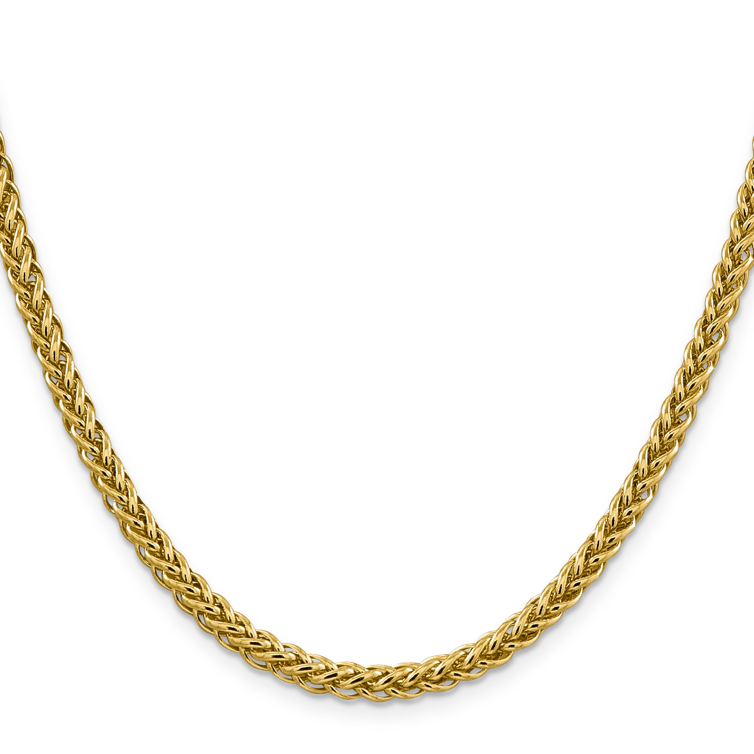 14K 16 inch 4.65mm Semi-Solid 3-Wire Wheat with Lobster Clasp Chain Secondary image