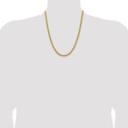 14K 20 inch 4.65mm Semi-Solid 3-Wire Wheat with Lobster Clasp Chain