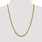 14K 24 inch 4.65mm Semi-Solid 3-Wire Wheat with Lobster Clasp Chain