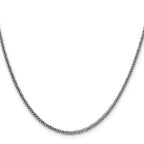14K White Gold 24 inch 2.35mm Semi-Solid 3-Wire Wheat with Lobster Clasp Chain