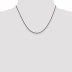 14K White Gold 18 inch 2.35mm Semi-Solid 3-Wire Wheat with Lobster Clasp Chain