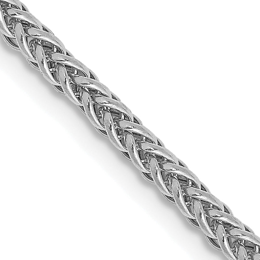 14K White Gold 24 inch 2.35mm Semi-Solid 3-Wire Wheat with Lobster Clasp Chain Main image