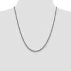14K White Gold 20 inch 4.3mm Semi-Solid 3-Wire Wheat with Lobster Clasp Chain