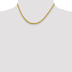 14K 16 inch 2.5mm Semi-Solid Diamond-cut Wheat with Lobster Clasp Chain