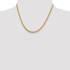 14K 18 inch 2.5mm Semi-Solid Diamond-cut Wheat with Lobster Clasp Chain
