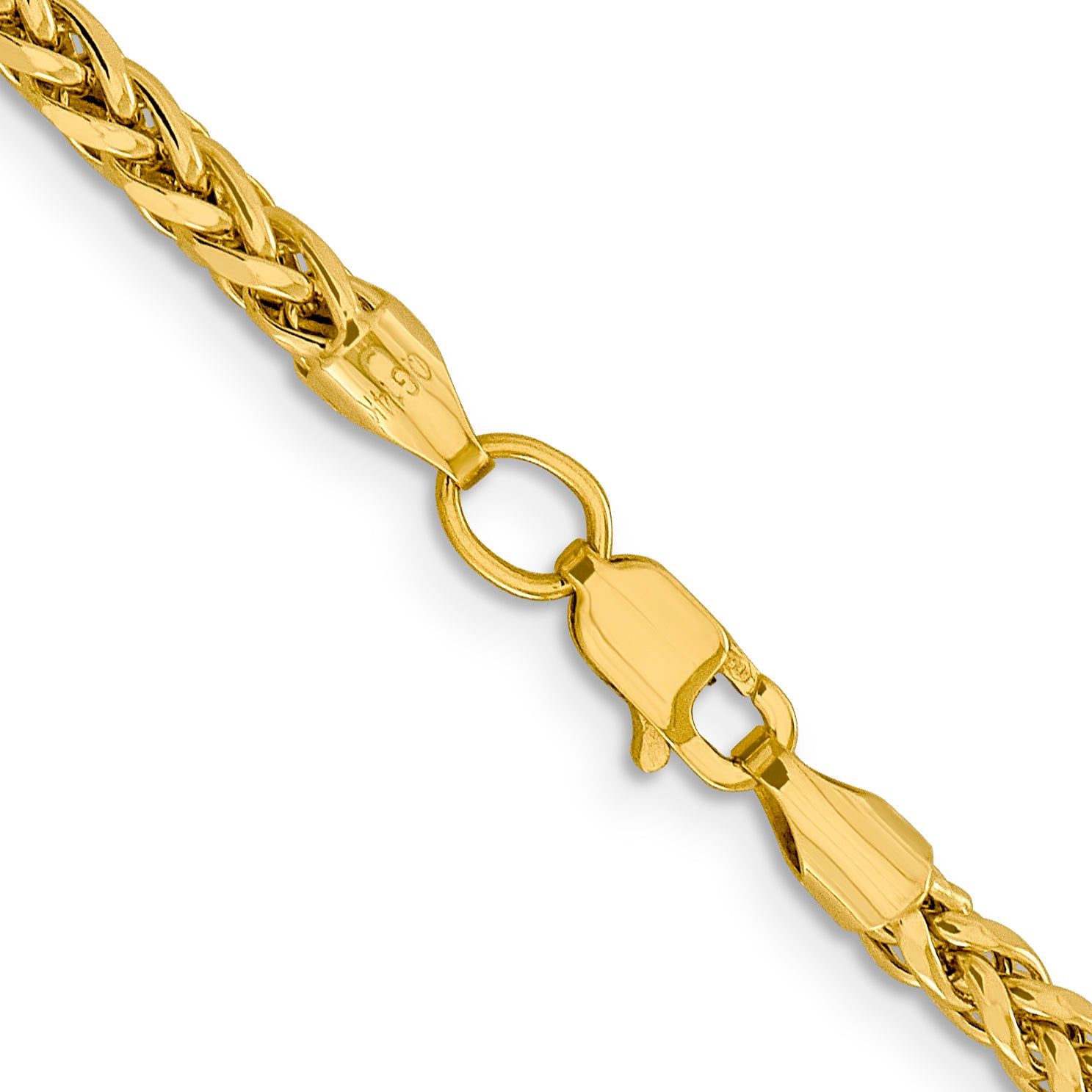 3.1mm 14K Yellow Gold D/C Wheat Chain - Sophia Jewelers