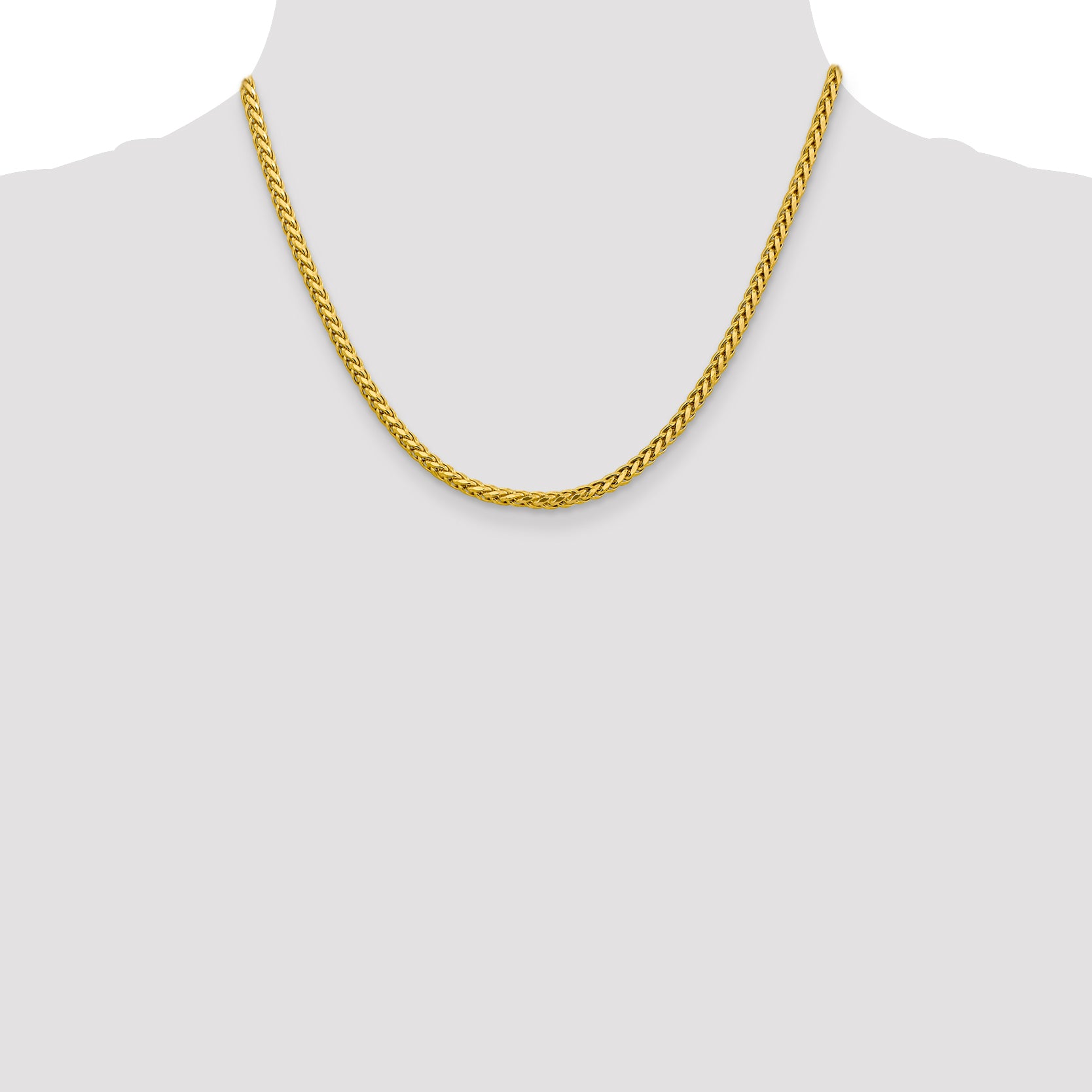 3.1mm 14K Yellow Gold D/C Wheat Chain - Sophia Jewelers