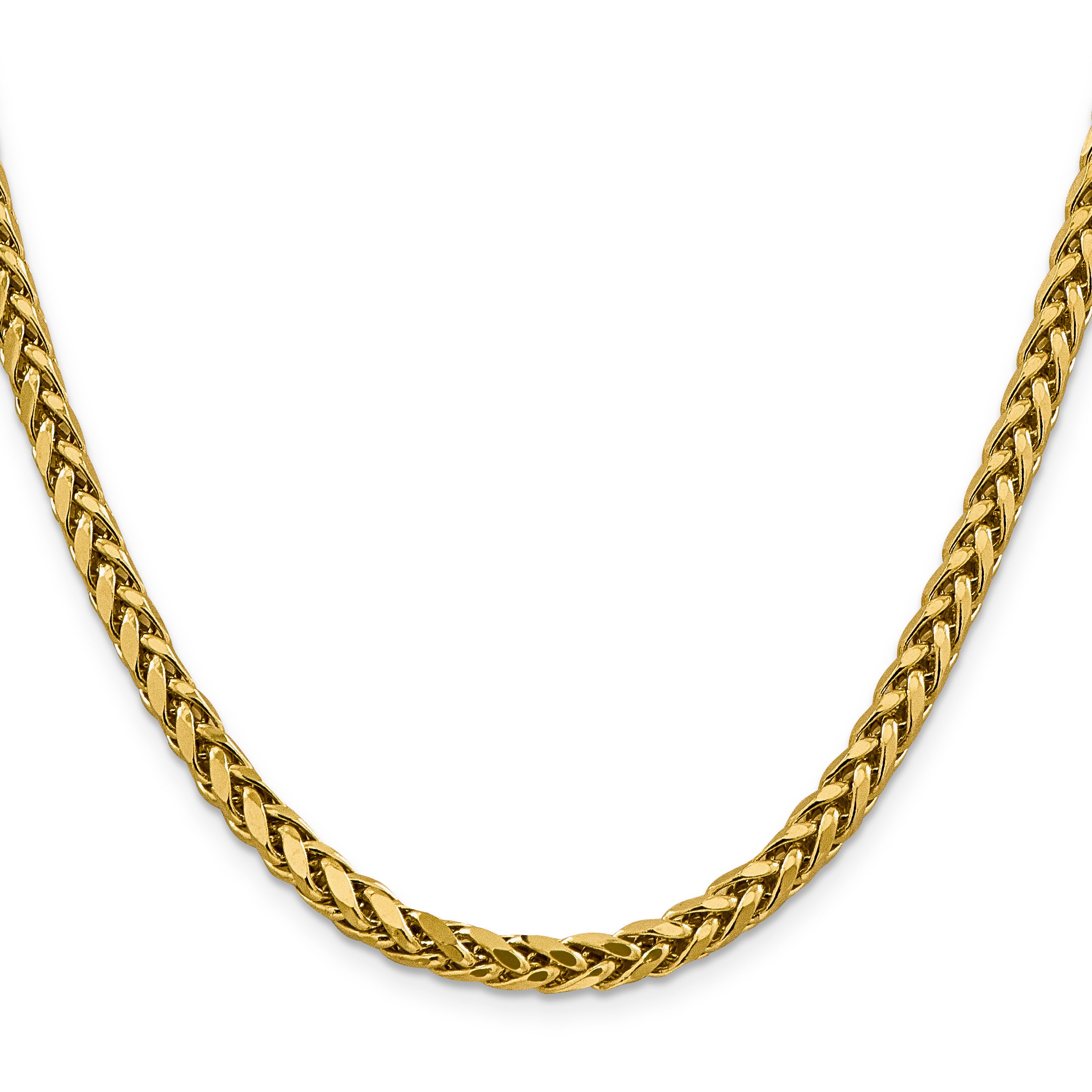 14K 18 inch 5mm Semi-Solid Diamond-cut Wheat with Lobster Clasp Chain Secondary image