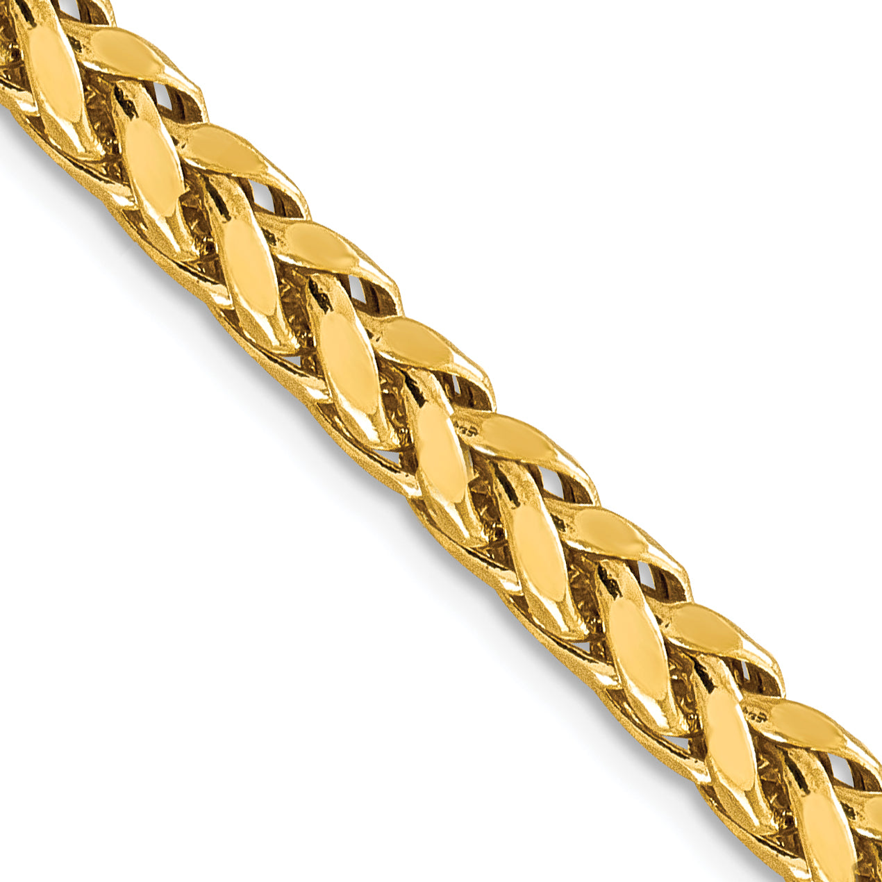 14K 26 inch 5mm Semi-Solid Diamond-cut Wheat with Lobster Clasp Chain Main image