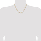 14K Yellow Gold 18 inch 3mm Semi-Solid Diamond-cut Open Link Cable with Lobster Clasp Chain