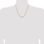 14K Yellow Gold 20 inch 3mm Semi-Solid Diamond-cut Open Link Cable with Lobster Clasp Chain