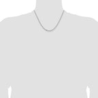 14k White Gold 3mm Semi-solid D/C Open Link Cable Chain