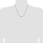 14k White Gold 3mm Semi-solid D/C Open Link Cable Chain
