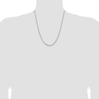 14k White Gold 3mm Semi-solid D/C Open Link Cable Chain