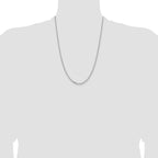 14k White Gold 3mm Semi-solid D/C Open Link Cable Chain